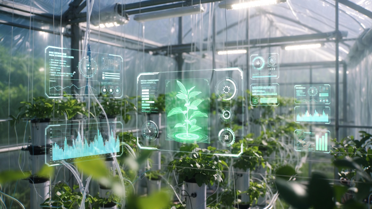 Smart greenhouse with AI holographic displays